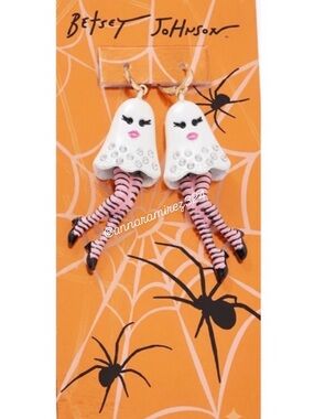 NWT ⚜️🖤⚜️ BETSEY JOHNSON HALLOWEEN GHOST DANGLE EARRINGS